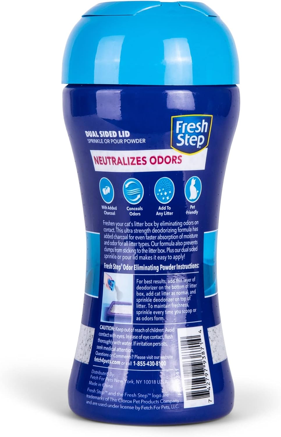 Fresh Step Charcoal Odor Eliminating Cat Litter Box Powder, 15 Oz, 2-Pack