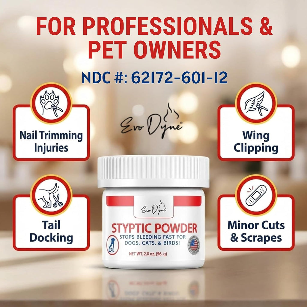 Styptic Powder 2 oz for Dogs, Cats & Birds