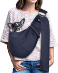 Dog and Cat Sling Carrier - Hands Free Reversible Pet Sling Bag - Ring Sling Adjustable - Suitable for Puppy, Small Dogs