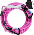Heavy Duty Tie Out Cable for Yard - 50FT-1000LBS Break Strength, Swivel Lockable Hook & Spring, Chew Proof Dog Chain for