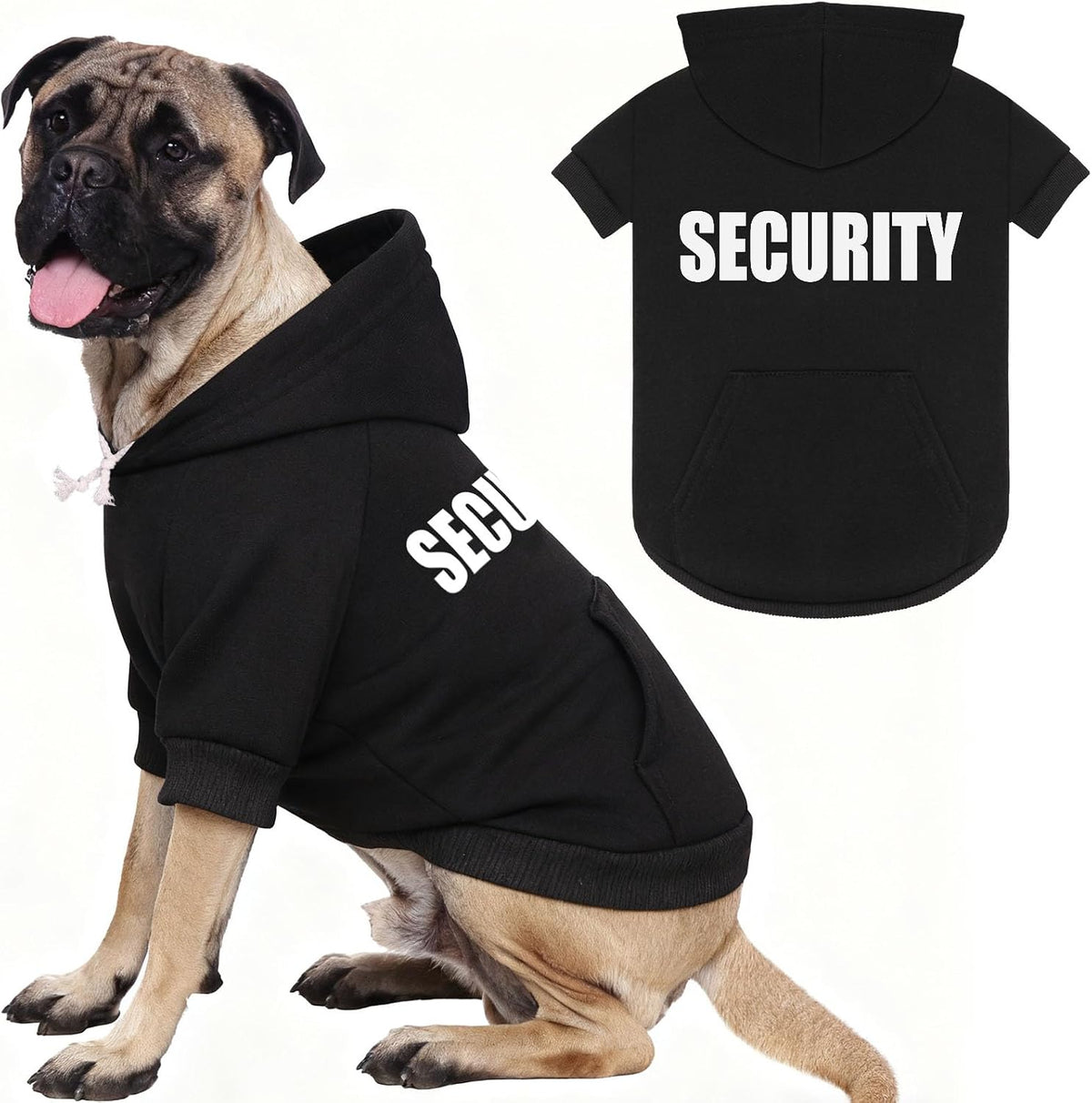 5XL Dog Sweaters for Large Dogs,Extra-Large Dog Hoodie,Security Warm Brushed Fleece Sweatshirt with Hood & Pocket,Leash 