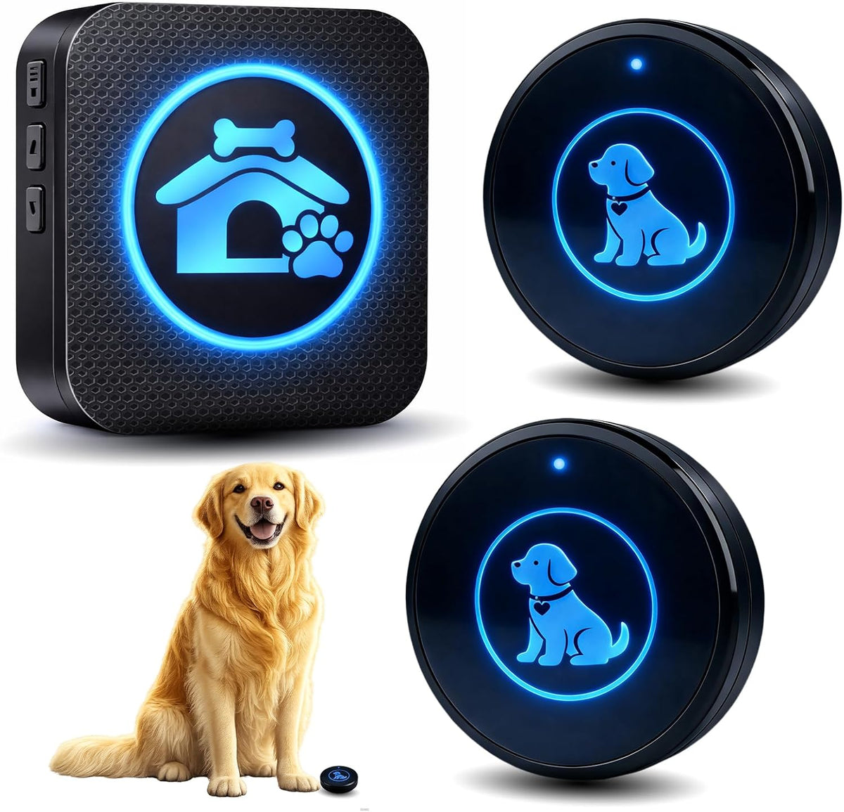 Dog Door Bell for Potty Training, Wireless Dog Doorbells to Go Outside, 1000 Feet Long Range, IP65 Waterproof, 60 Melodi