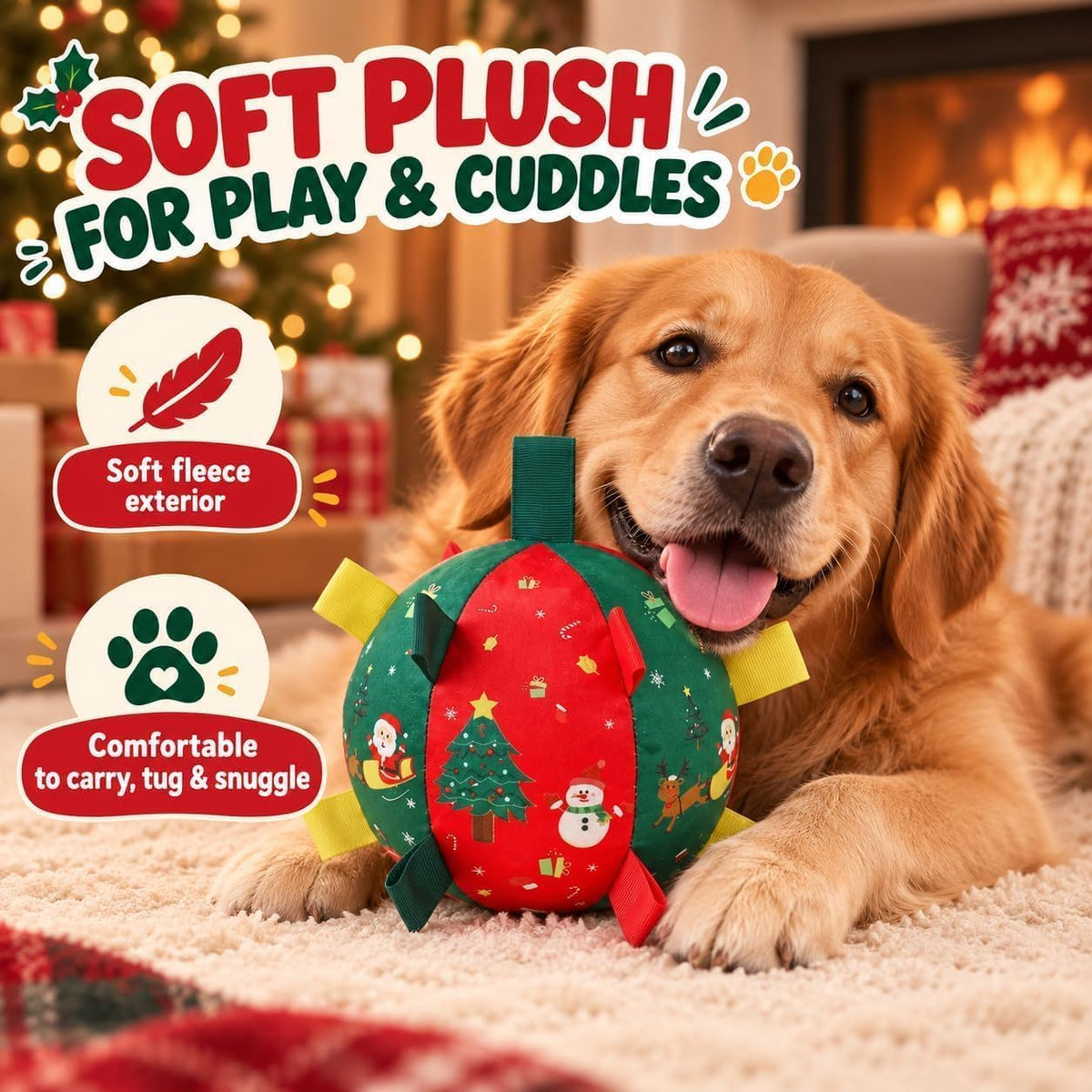 Jingle Paw Ball For Christmas Interactive Jinglepaw Dog Cat Toy