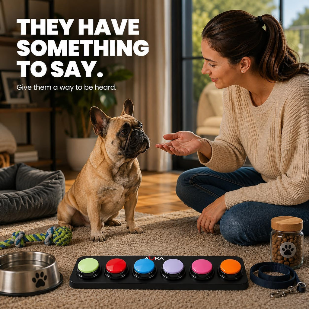 A-URA Dog Buttons for Communication, Recordable Dog Talking Buttons (6 PC)