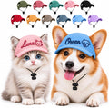 Personalized Dog & Cat Hat, Custom Embroidered Corduroy Cap with Ear Holes