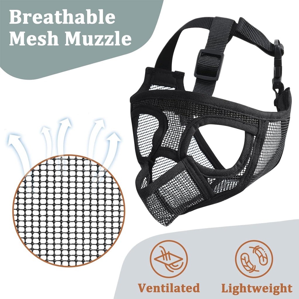 Mesh Short Snout Dog Muzzle with Anti-Eating Design for Frenchie