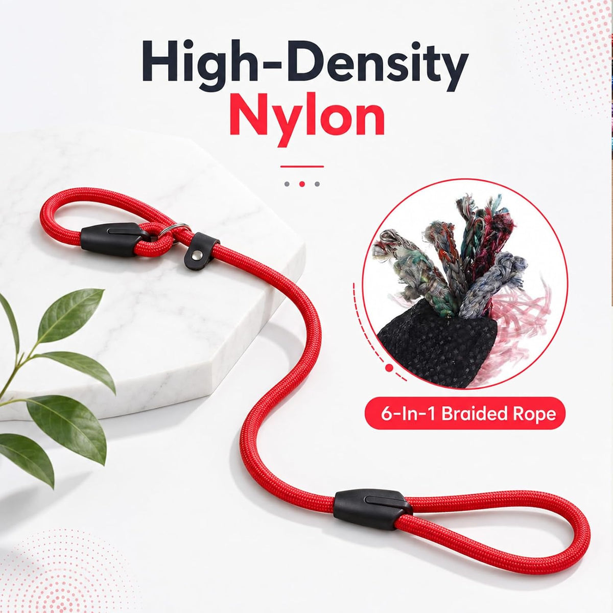 18 Pack Slip Lead Dog Leash for Large Dogs No Pull Training 6 Colors