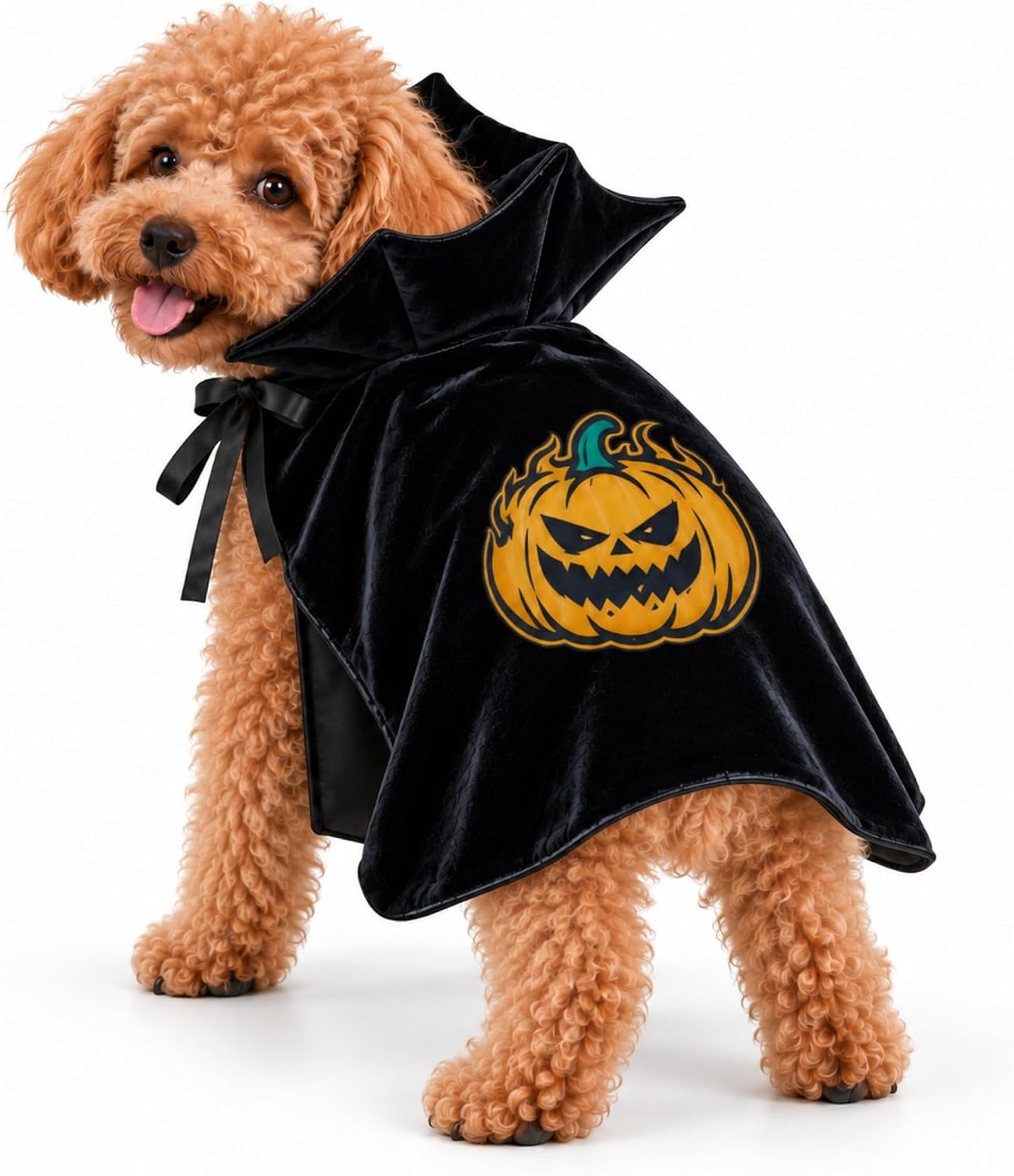 Halloween Dog Cape for Small Dogs, Pet Party Costume for Photos, Funny Pumpkin Skull Cloak, Cute Spooky Puppy Clothes, F