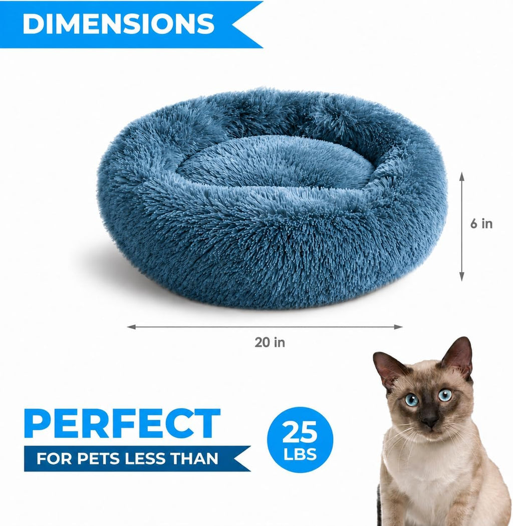 Cat Beds for Indoor Cats & Small Dog, Fluffy Cat Bed