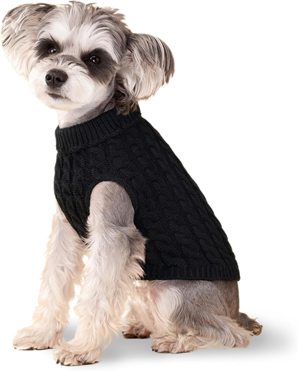 Dog Sweater, Black M Pullover Sweater, Turtleneck Knitwear, Puppy Outfits for Small and Medium Dogs, Warm Clothes for Bu