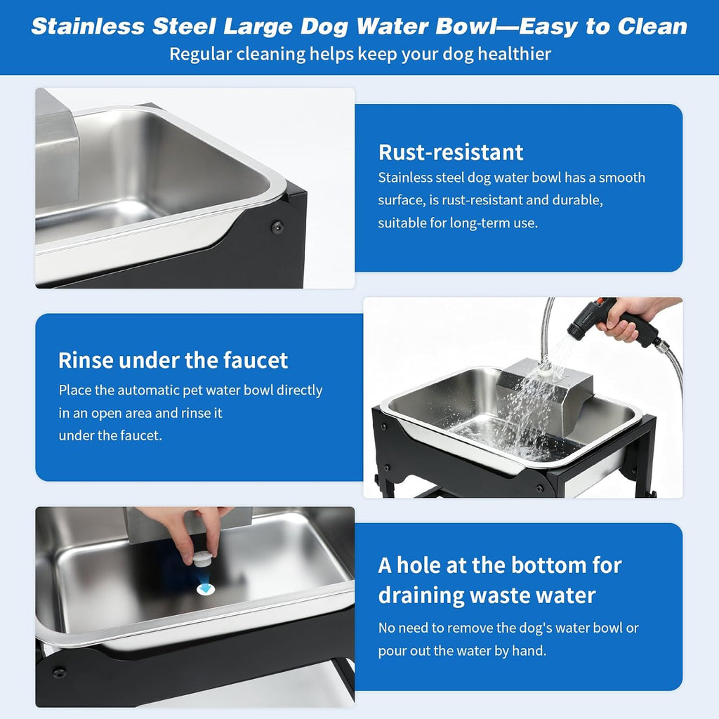 3Gal Automatic Dog Water Bowl Dispenser, Elevated Large Dog Water Bowl