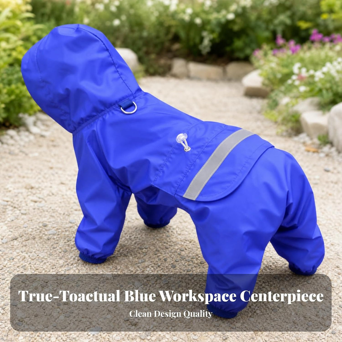 Four-Legged Dog Raincoat Reflective Hooded Dog Raincoat Water-Resistant Pet Clothing for Wet Weather Outings, 5XL