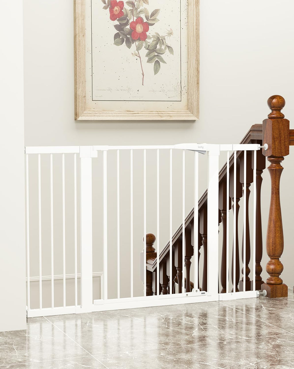keny 29.7"-46" Baby Gate for Stairs, Auto Close Dog Gates for Doorways