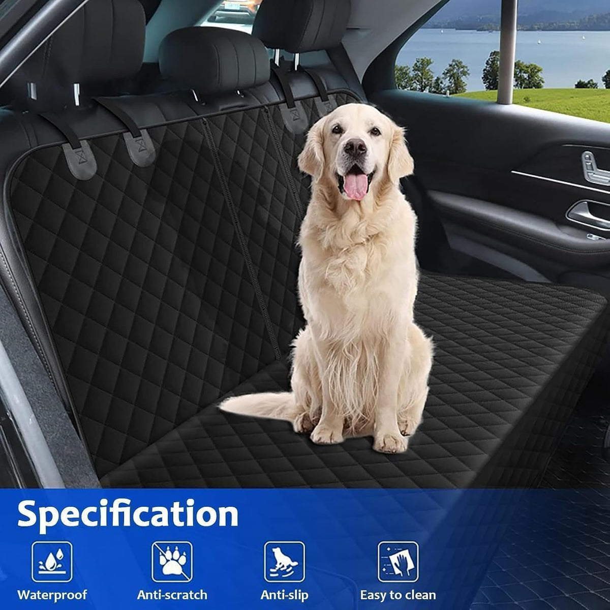 Dog Car Seat Cover for Kawasaki Ridge Crew 2024 2025 2026, 1 Pack
