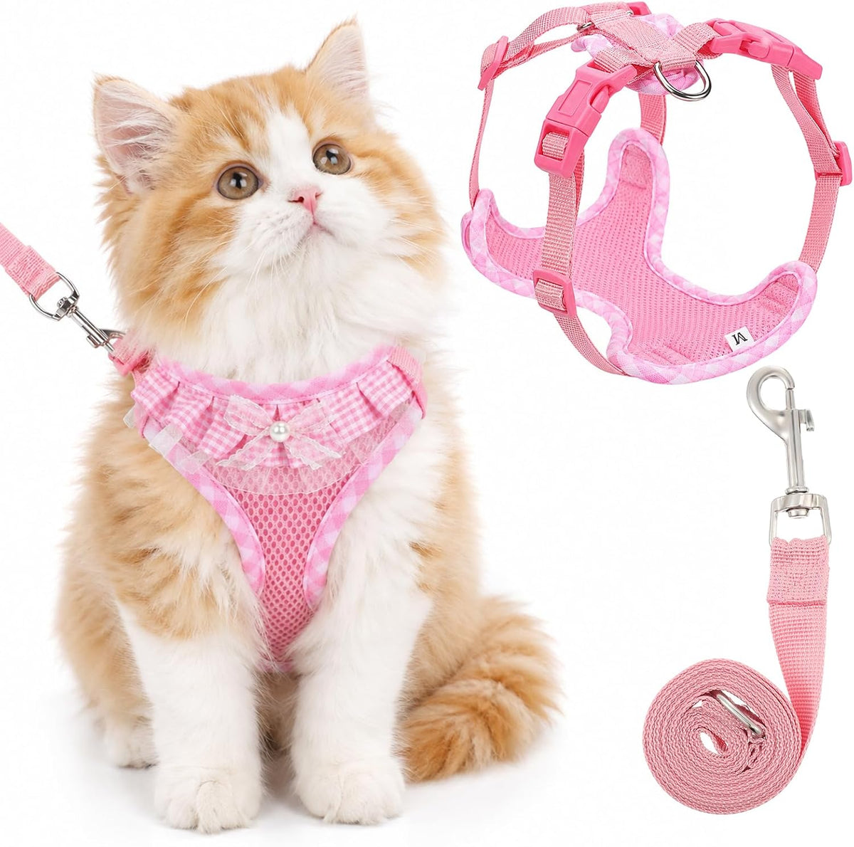 Cat Harness and Leash Set Adjustable Escape Proof Vest for Cats