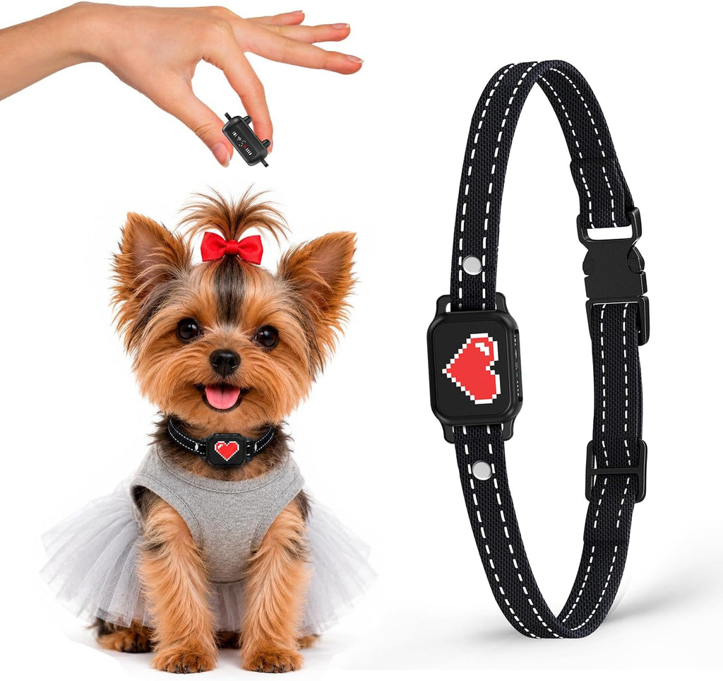 Bark Collar for Small Dogs 5-15 lbs with Magnetic Charging – No Shock, 3 Beep & Vibration Modes, 5 Sensitivity Levels – 