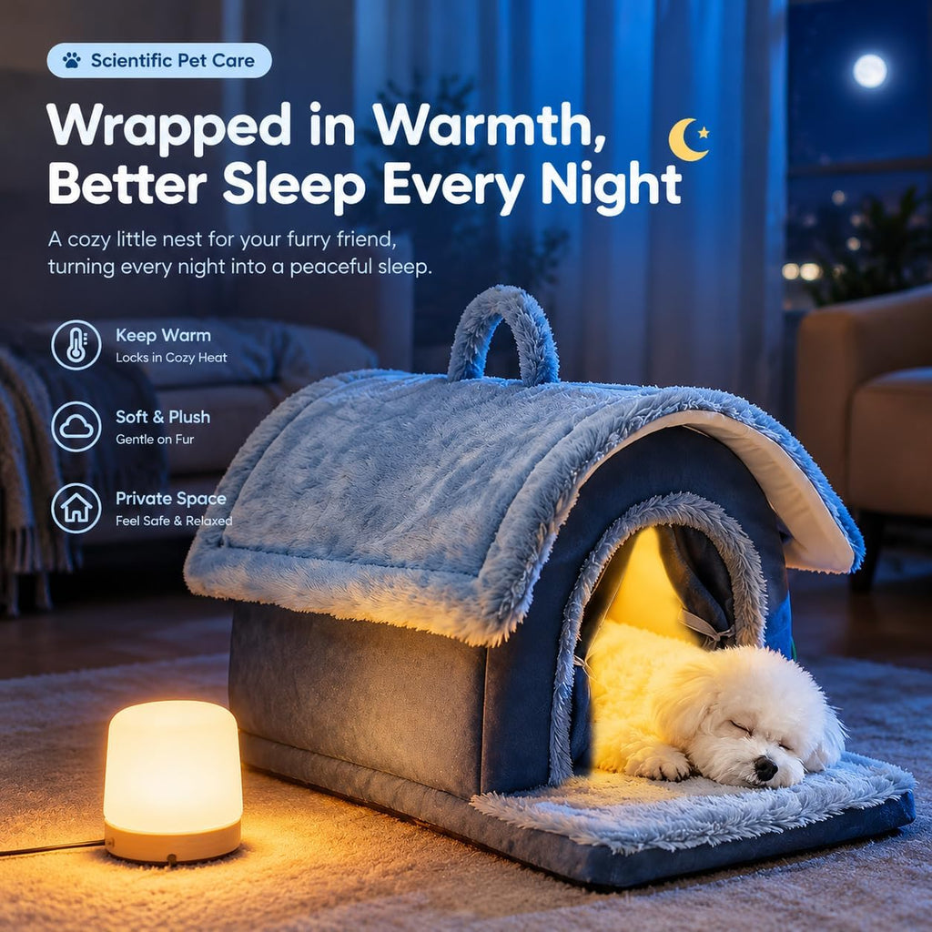 Indoor Dog House, Dog Cave for Small & Medium Dogs
