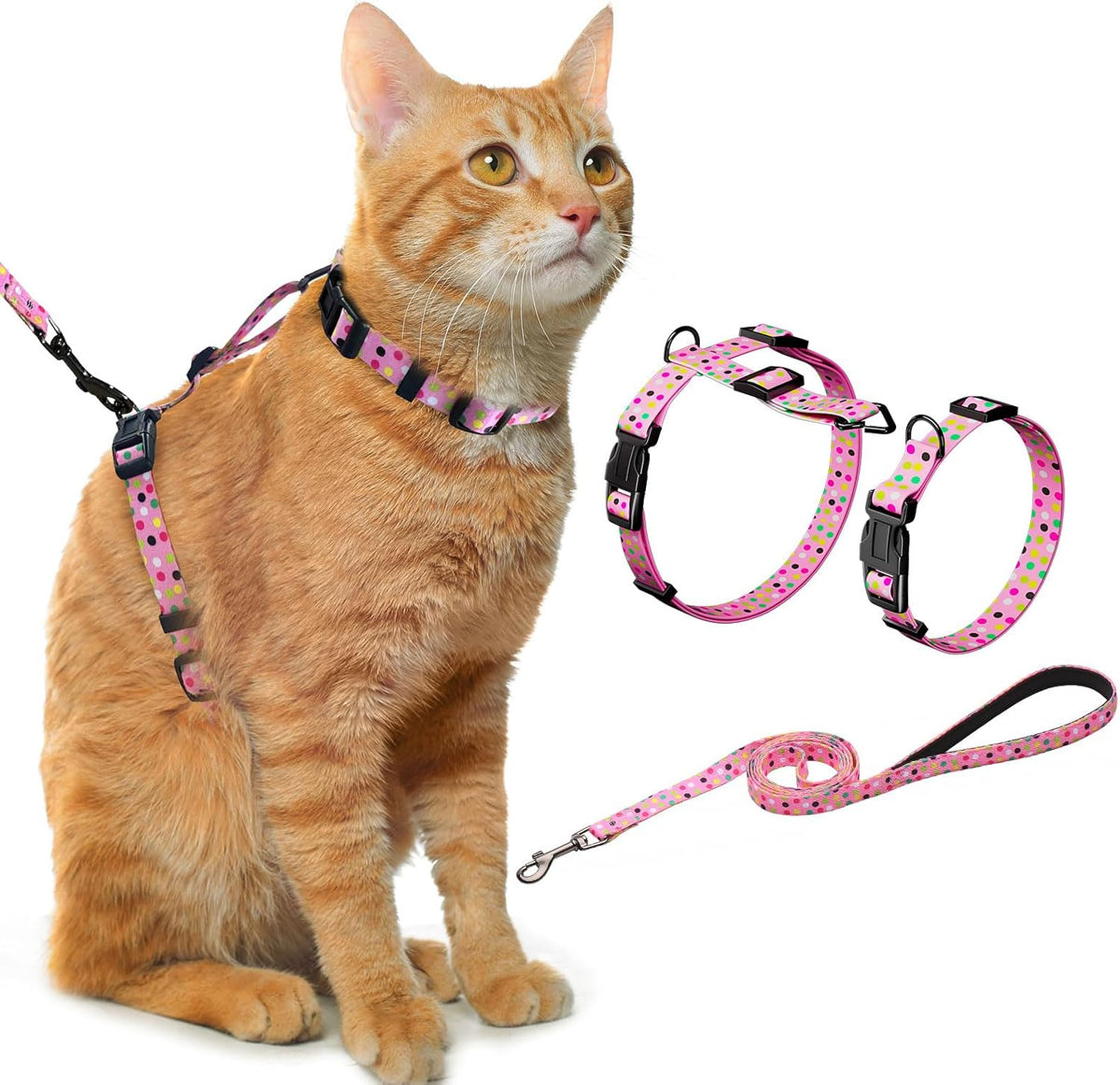 Hikiko Cat Harness and Leash Set 3 in 1 Adjustable Cat Collar