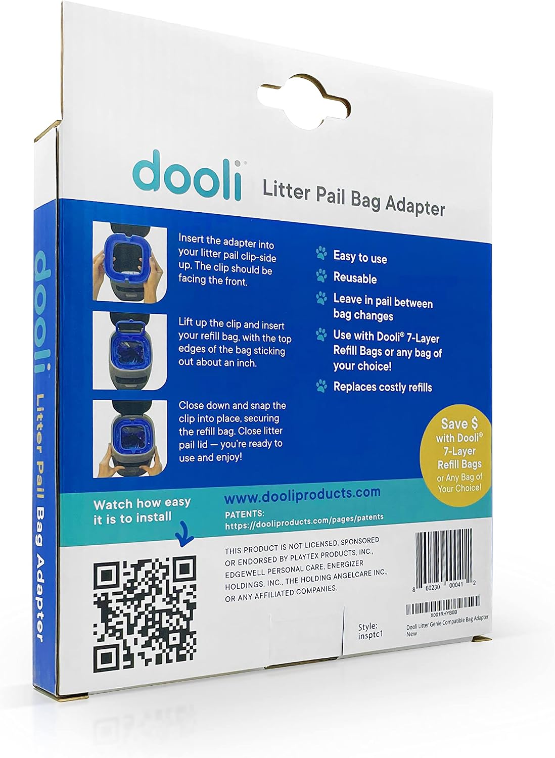 Cat Litter Pail Bag Adapter, Fits Litter Genie, Fits LItter Genie Plus, Fits Litter Genie XL, Fits Litter Genie XXL