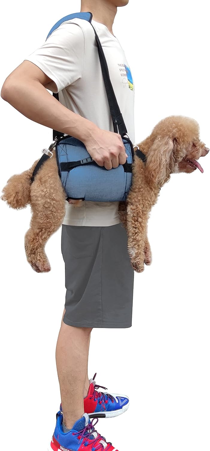 COODEO Dog Carry Sling, Emergency Backpack Pet Legs Support & Rehabilitation Dog Lift Harness for Nail Trimming, Dog Car
