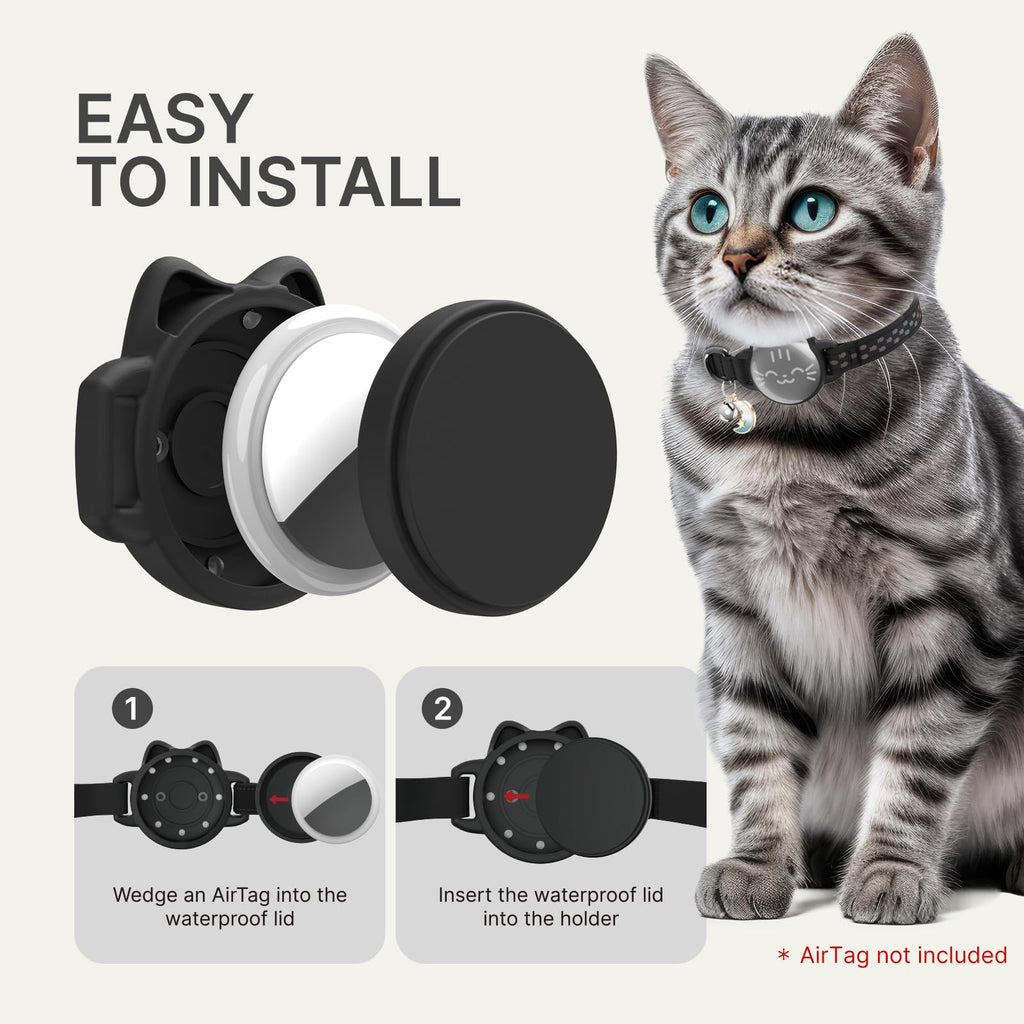 AirTag Cat Collar: Reflective Breakaway Collar, Hidden AirTag Holder