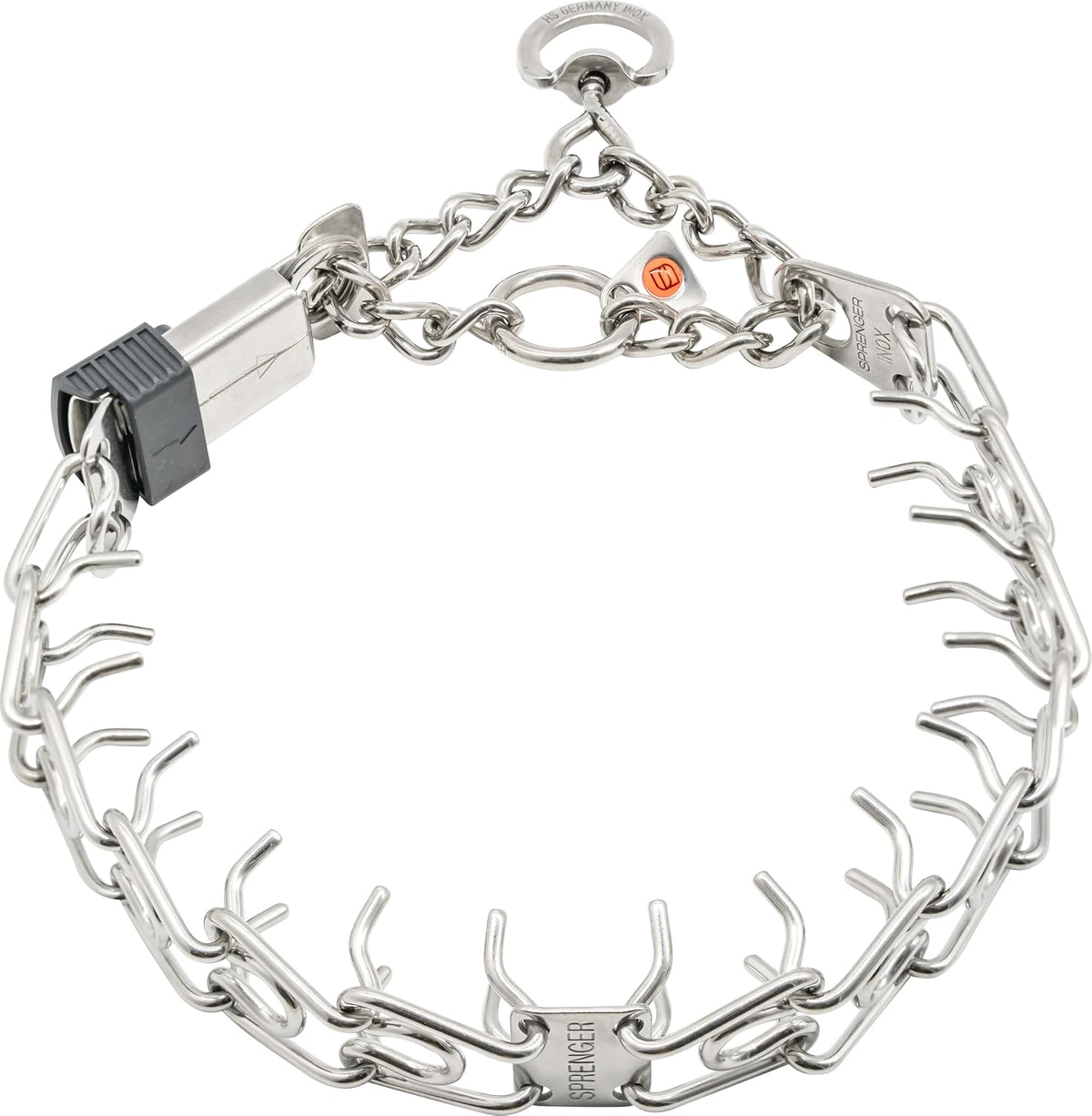Herm Sprenger Prong Dog Training Collar - 16" Long with 2.25mm Gauge (for Dogs up to 40lbs) - Fits 13" Neck, Extendable 