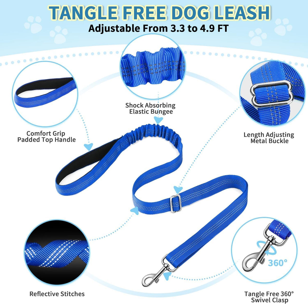 Lukovee Small Dog Harness and Leash Set, No Pull Soft Padded, 4ft Leash, XS
