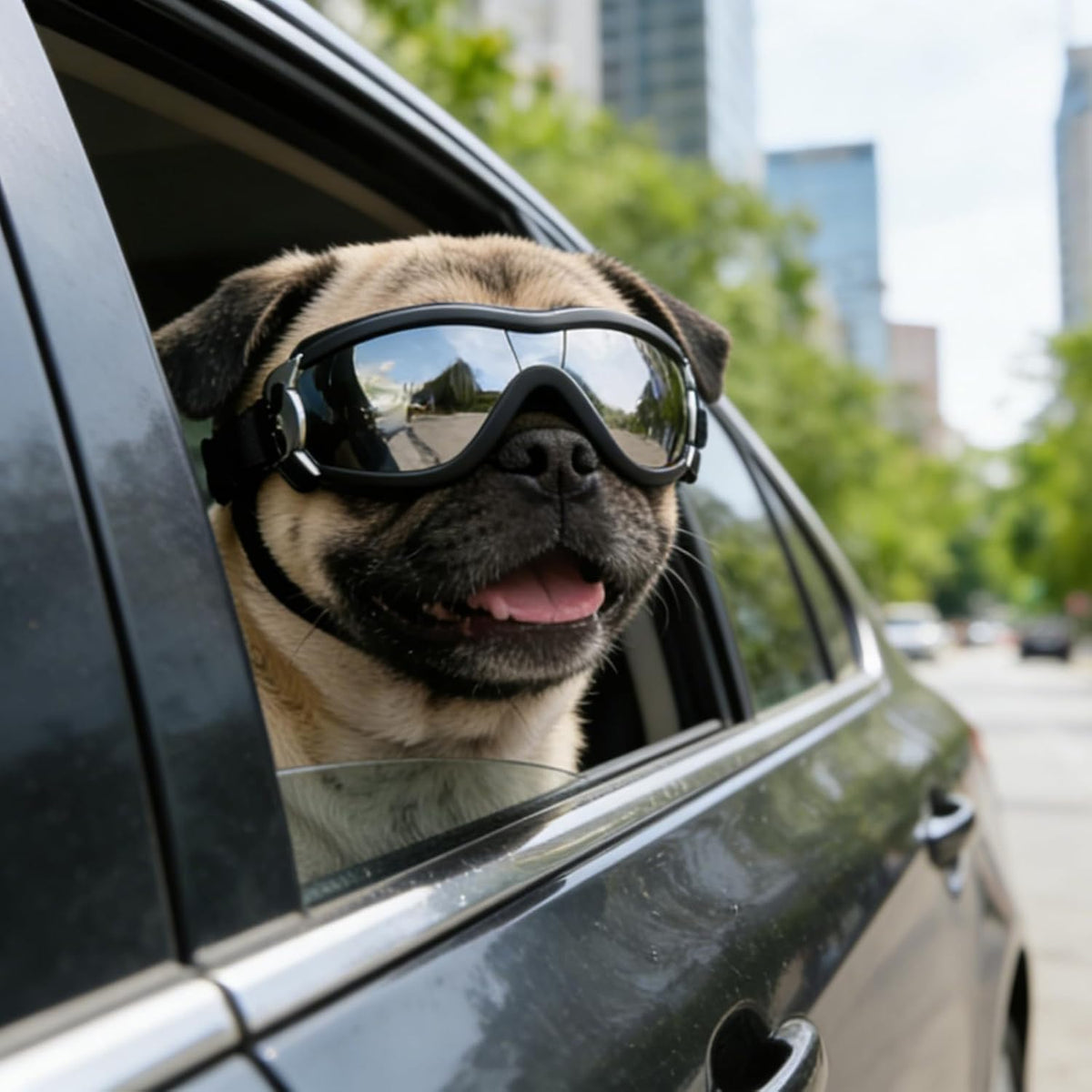 Dog Goggles for Small Breeds, UV Protection Dog Sunglasses with Adjustable Straps, Windproof Pet Eyewear for Small Pet, 