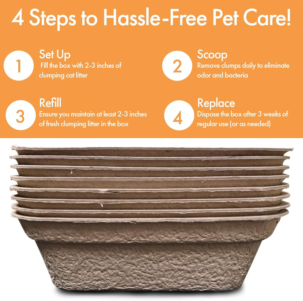 Disposable Litter Boxes (Brown, Large 8-Pack)