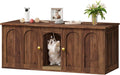 CHOEZON 47.2'' Cat Litter Box Enclosure for 2 Cats with Scratch Pad, Walnut