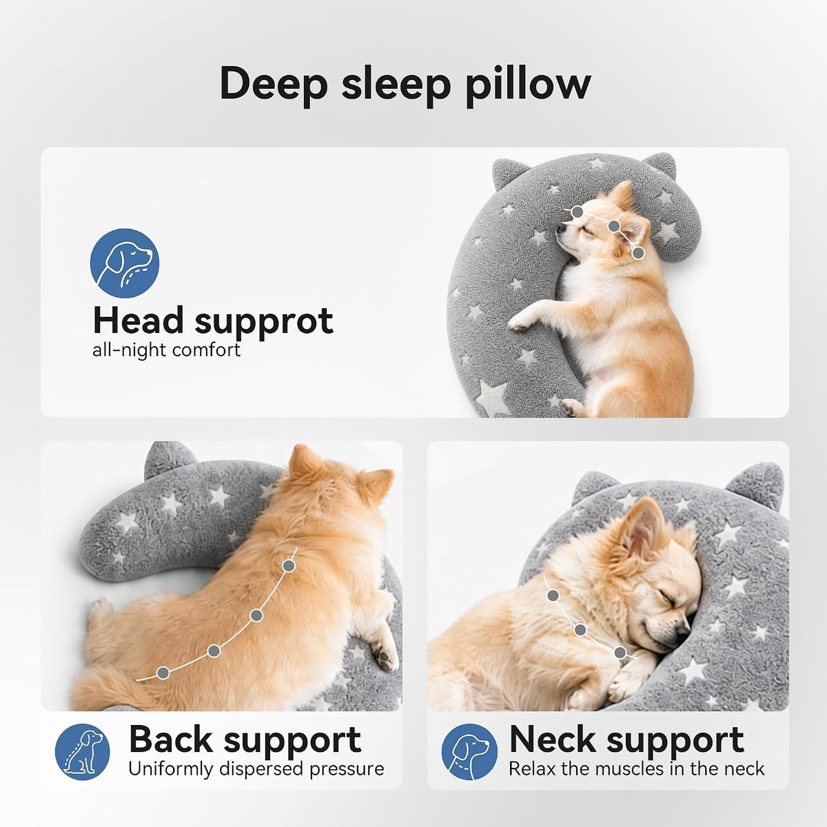 YOVENTOMIA Dog Calming Pillow, Glow in the Dark Star Pattern, Soft Plush Question Mark Dog Body Pillow, Machine Washable