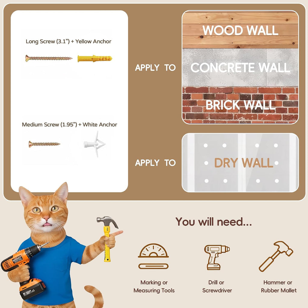 Cat Wall Shelves, Moon & Star Modern Wall-Mounted Cat Furniture