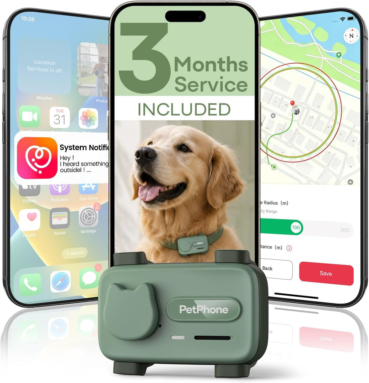 AI GPS Dog Tracker, 2-Way PetChat & Emotion Detection, Virtual Fence