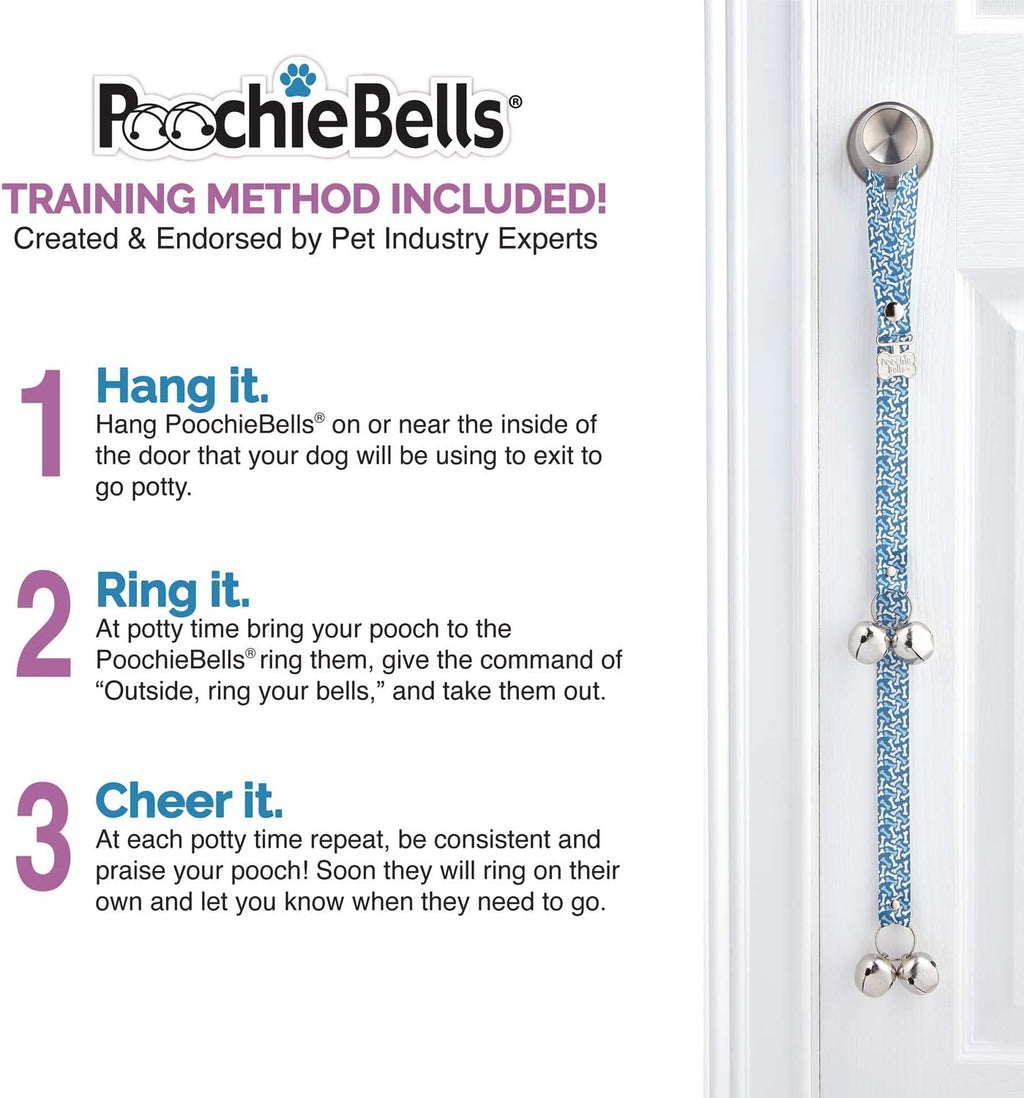 Dog Door Bells for Potty Training, Quick & Easy Puppy Potty Training Method Included, Handcrafted in USA with Loud, Paw-