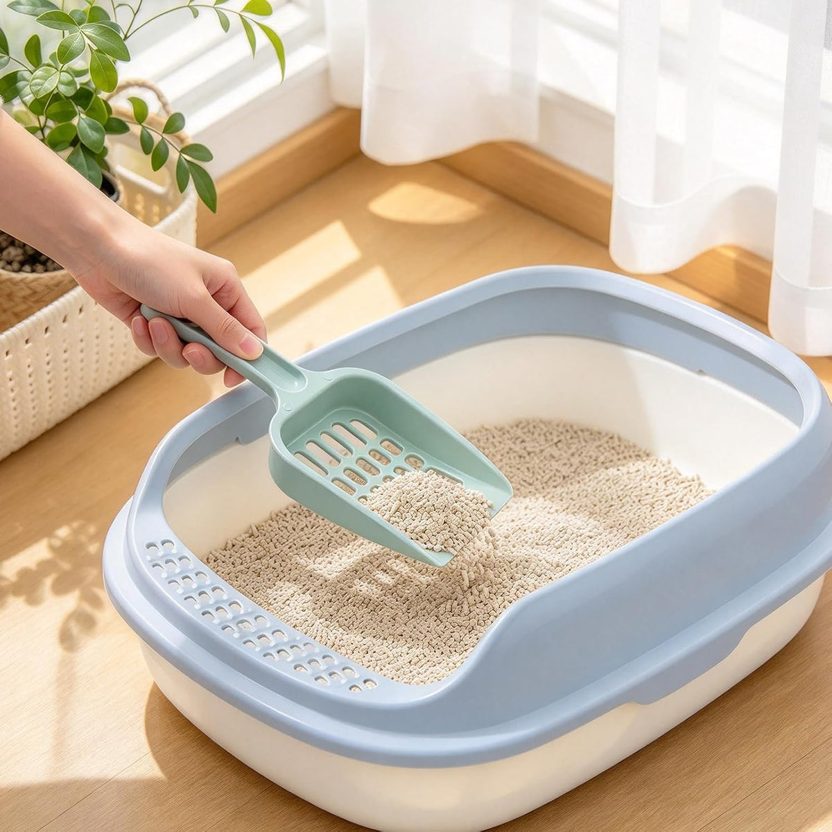 3 Pcs Cat Litter Scooper, Plastic Cat Poop Scoop for Litter Box Cleaning