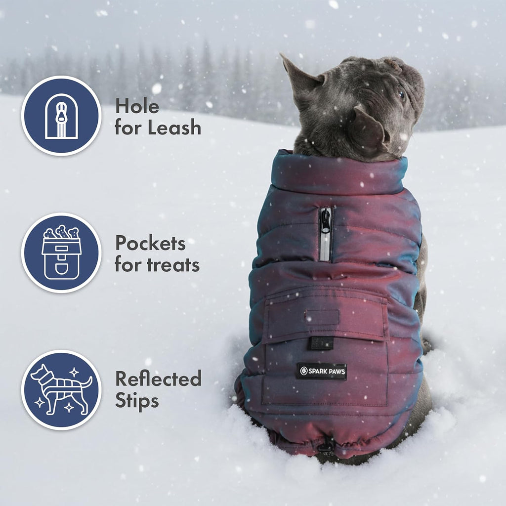 Spark Paws Dog Winter Coat Jacket - Warm Dog Clothes for Small Large Dogs