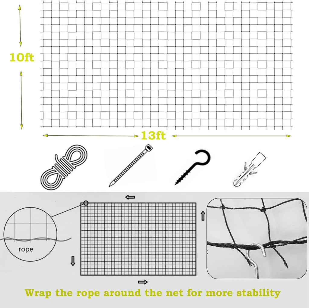 Wire-Reinforced Cat Netting, Bite Resistant, Anti-Fall for Windows Balcony