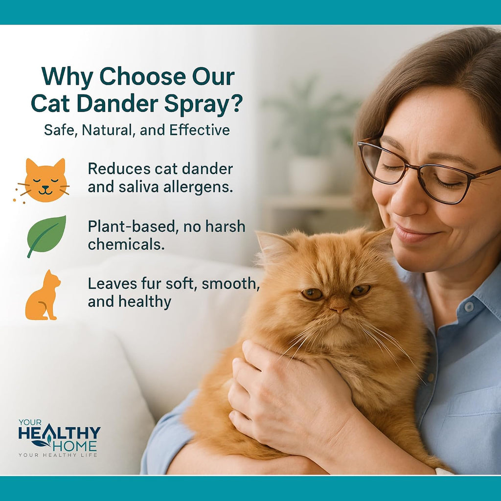 Cat Dander Remover Aloe Vera Free - Pet Dander Allergy Reducer Relief Dry Skin Spray for Cats and Humans| Cruelty-Free &