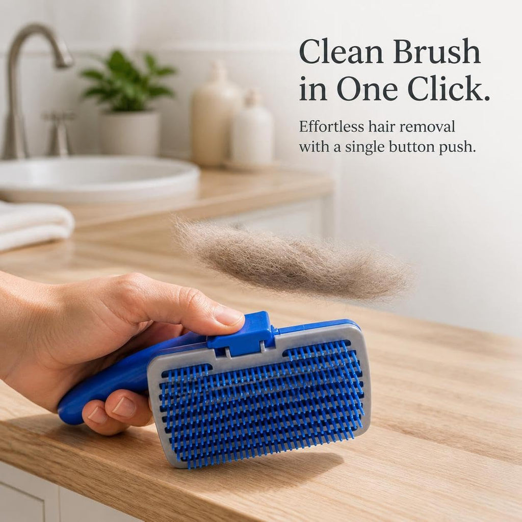 Pet Grooming Brush, Self-Cleaning Hair