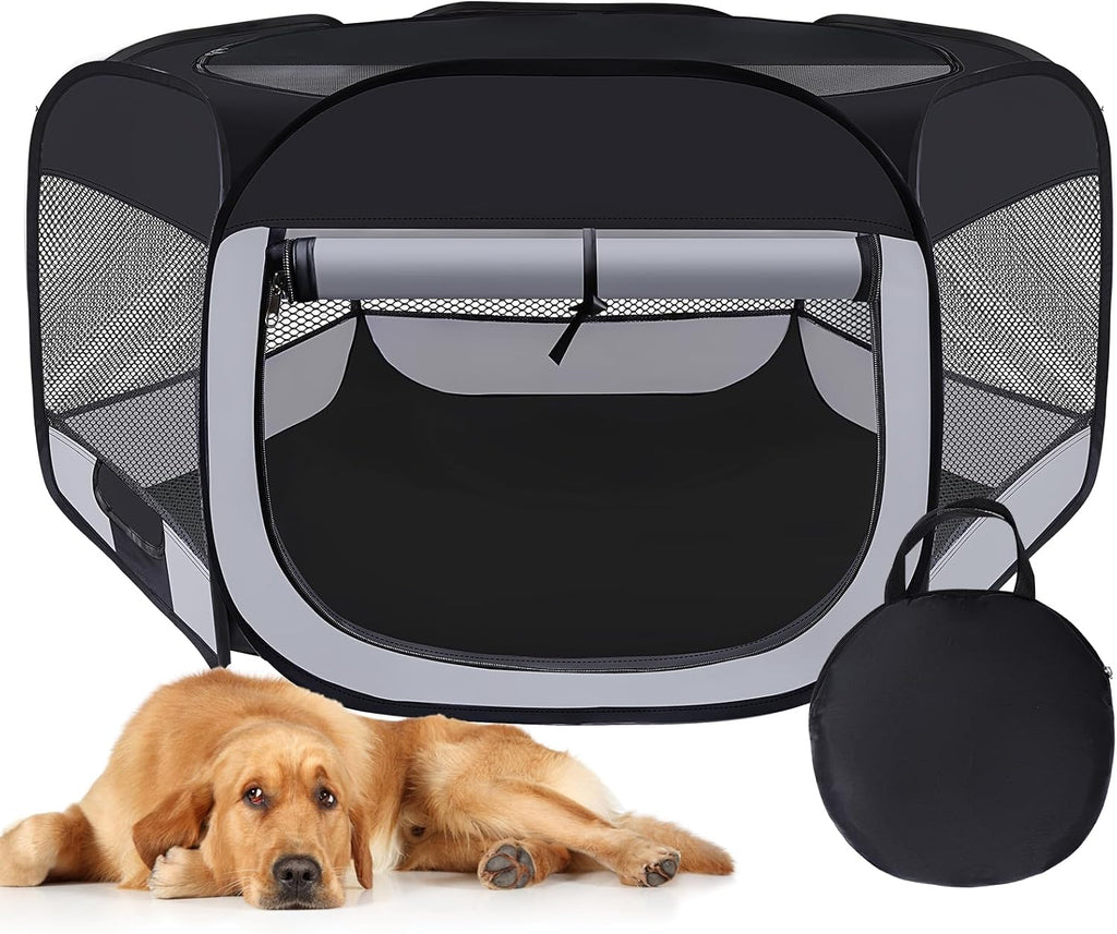 Dog Cat Playpen, Pet Puppy Playpen, Puppy Dog Play Pen for Indoors(Grey, S)