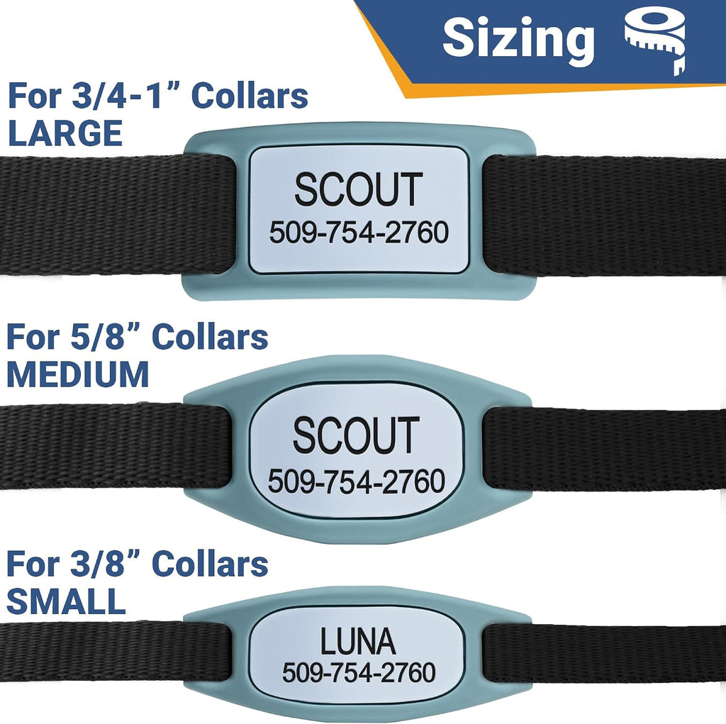 GoTags Silent Dog Tag, Personalized Engraved Silicone and Cat Pet ID Tags