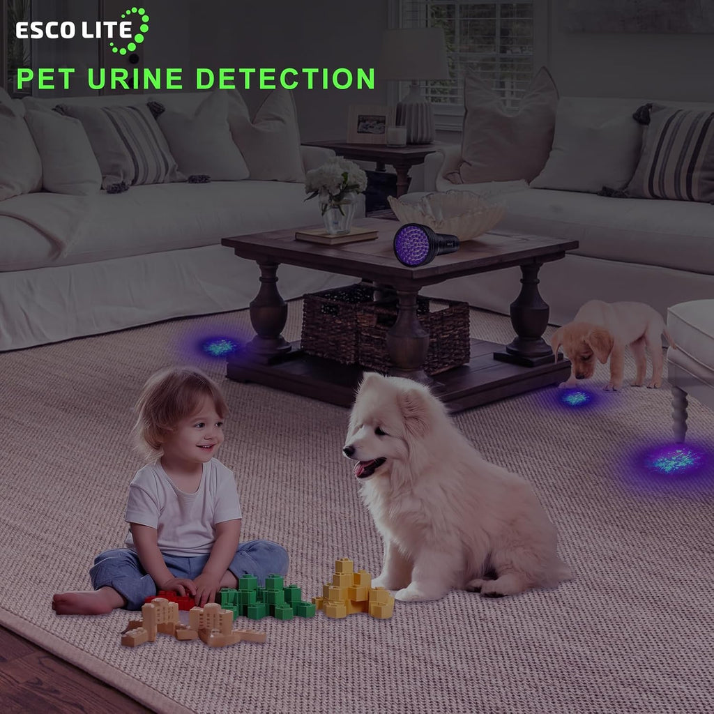 UV Flashlights Black Light for Pet Urine Detection 51 LED Blacklight Flashlight for Dog Cat Stains, UV Light Flashlight 