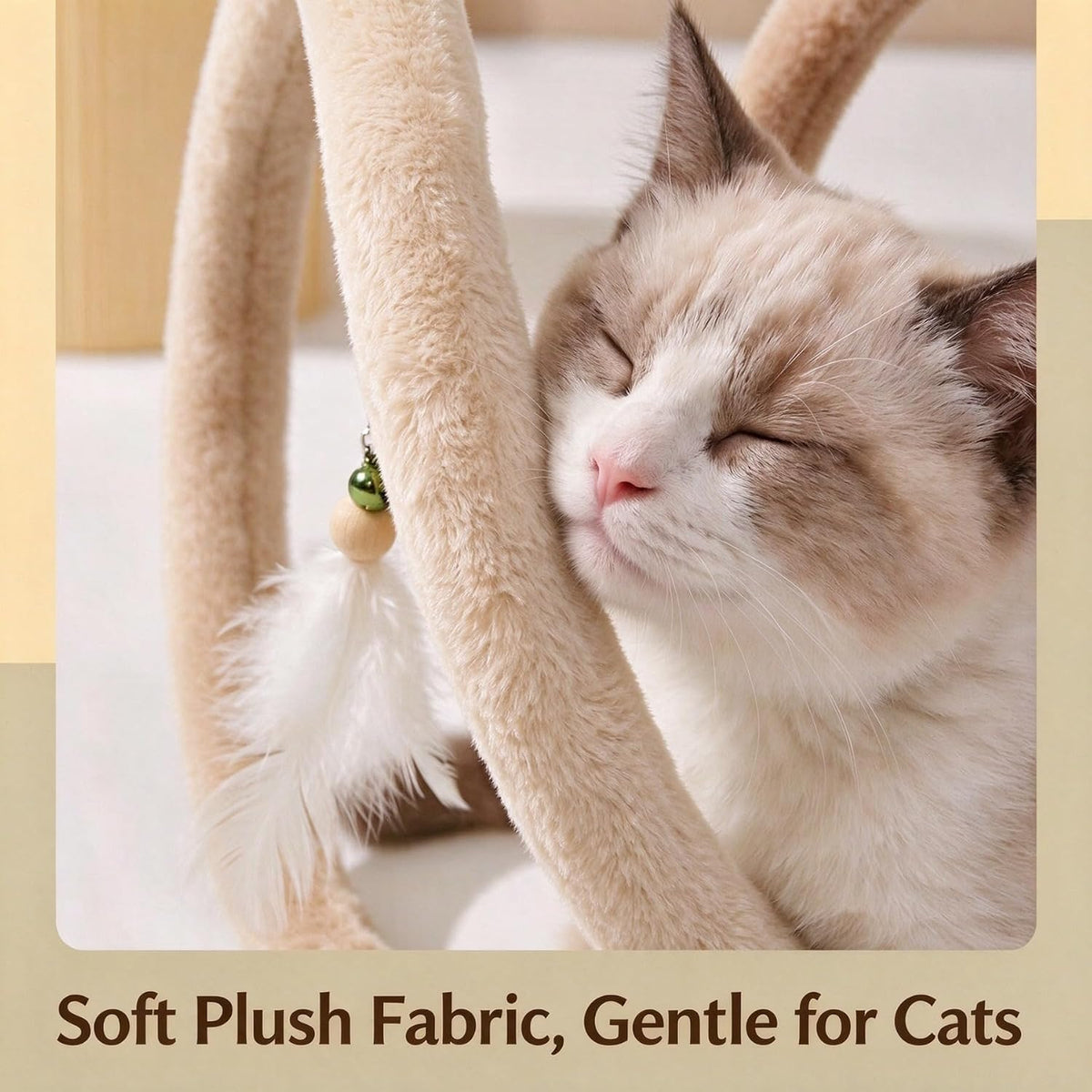 Cat Spiral Tunnel Toy, Plush Spring Coil with Feather Teaser, Bendable