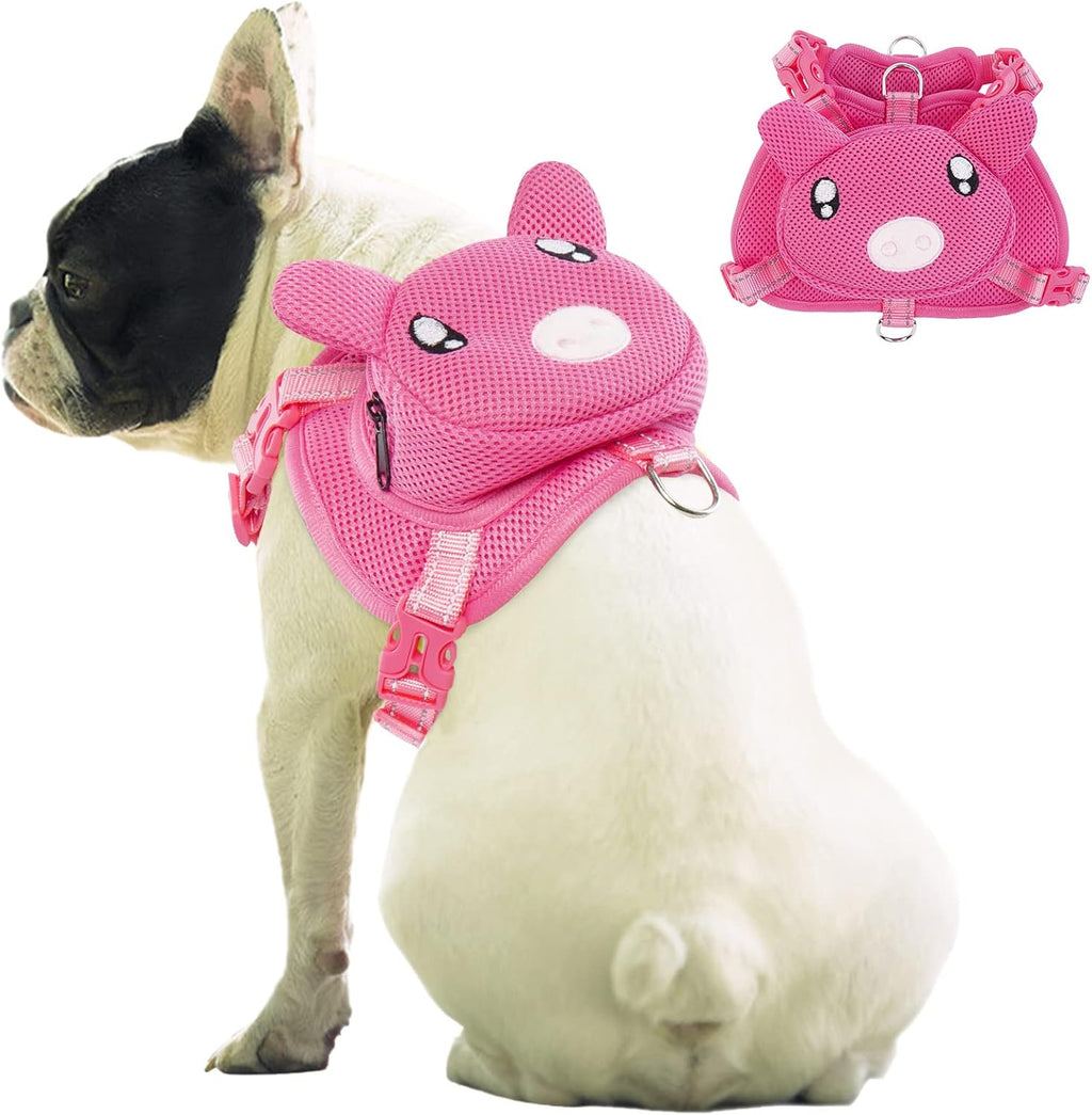 Dog Backpack Harness, No-Pull Dog Backpack with D-Ring,Frog,M
