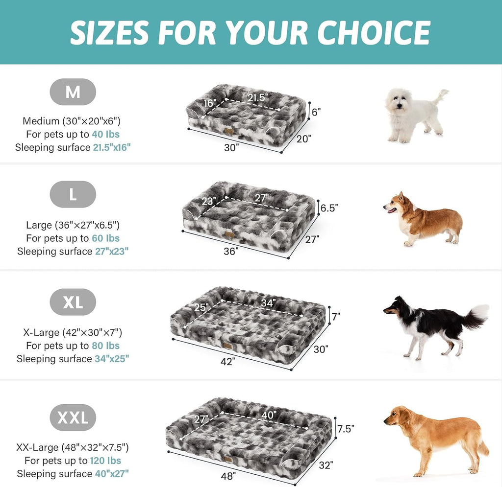 COZY KISS Orthopedic Large Dog Bed, Washable Pet Bed