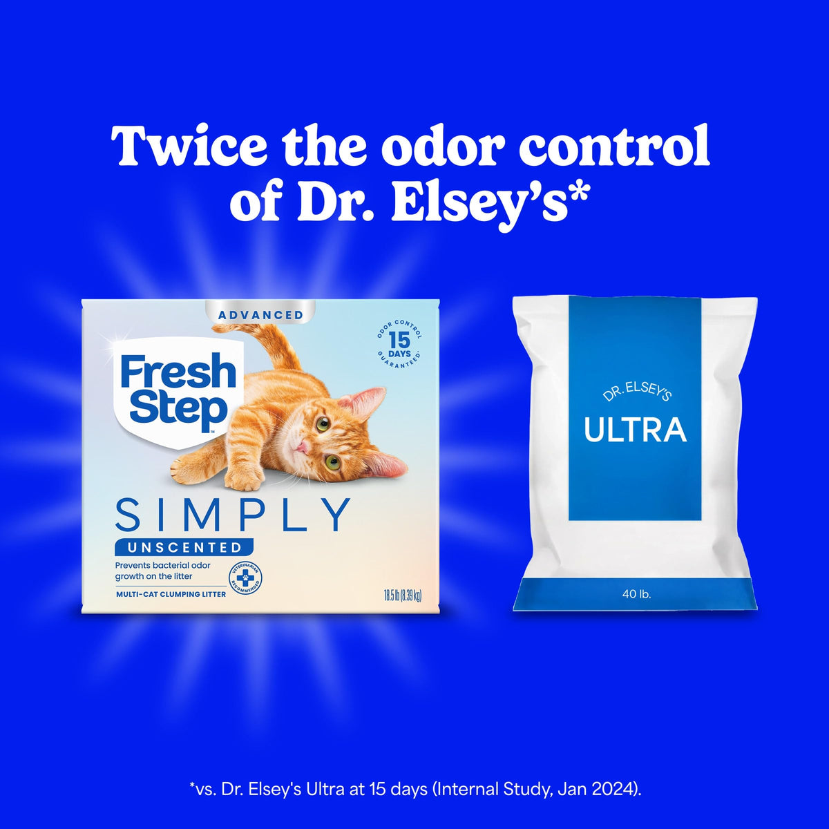 Fresh Step Advanced Simply Unscented Multi Cat Clumping Cat Litter, 18.5 lb