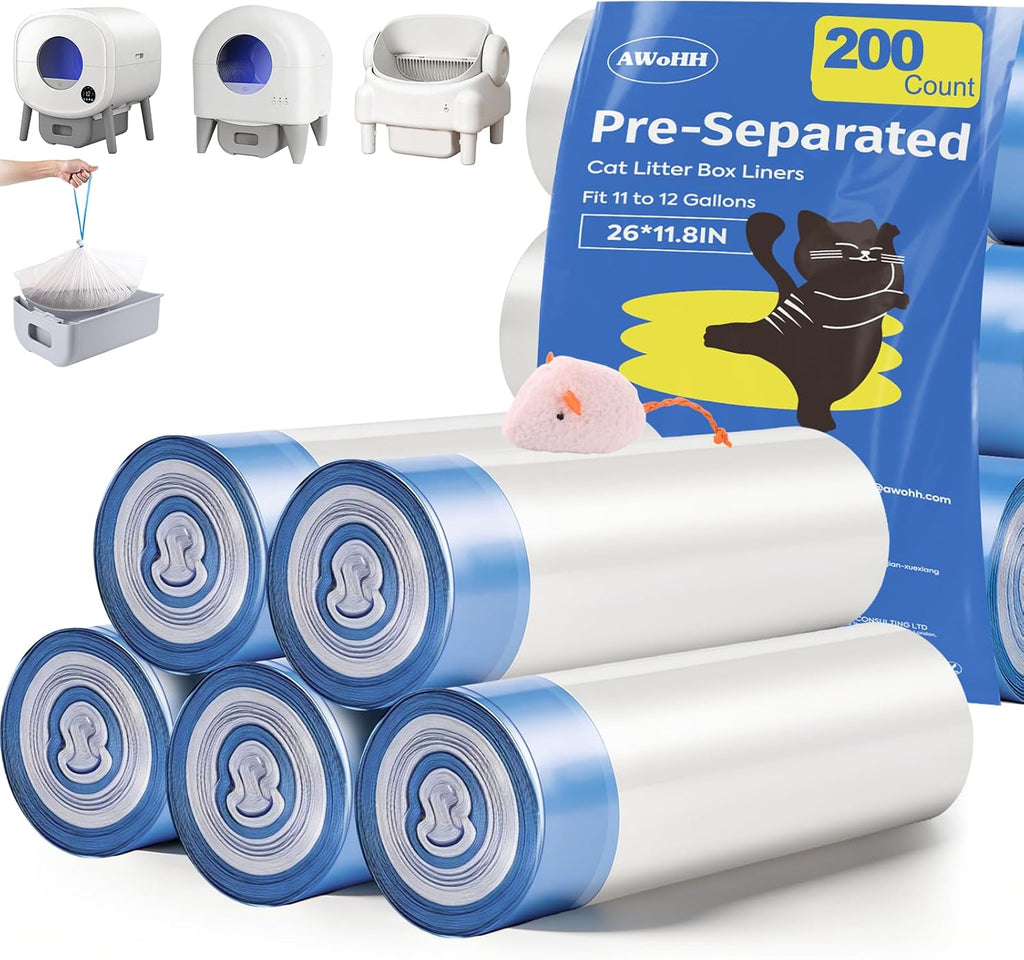 150 Count Drawstring Cat Litter Bags for Automatic Litter Boxes