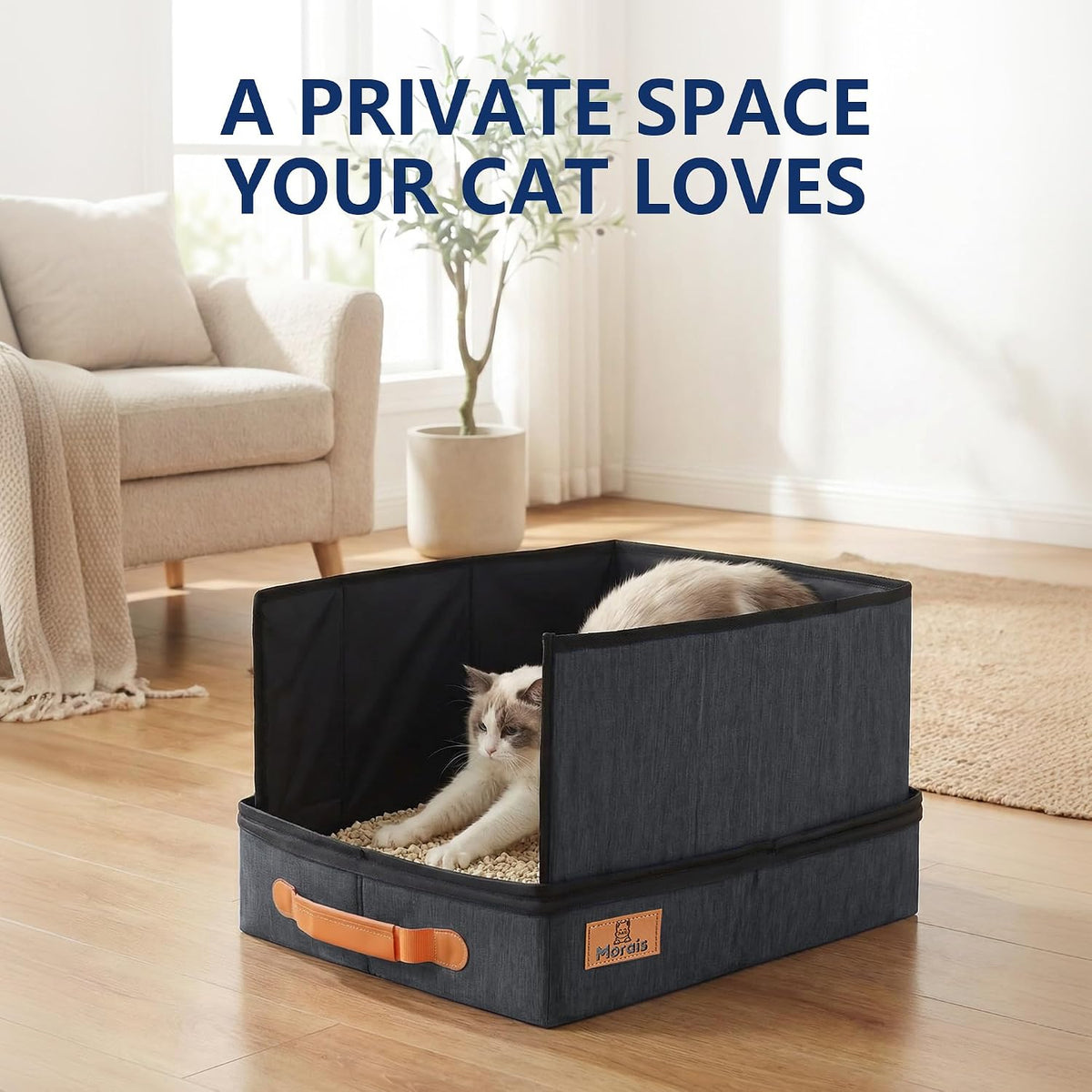 Portable Travel Litter Box for Cats, 17.7"×13.5"×11"