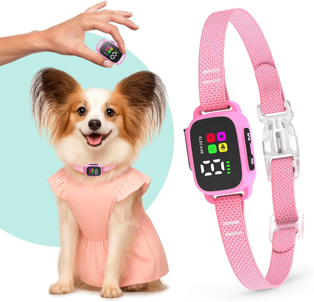 Tiny Bark Collar for Small Dogs 5-15 lbs and Puppies - No Shock Anti Barking Collar - Rechargeable Smart Collar for Dog 