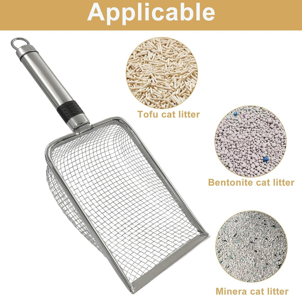 Mesh Scooper Stainless Steel 3.8mm Mesh Cat Litter Scoop